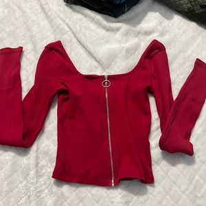 Hollister long sleeve red top